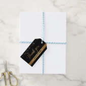 Custom Goud zwart Dank u Cadeaulabel (Met Touw)