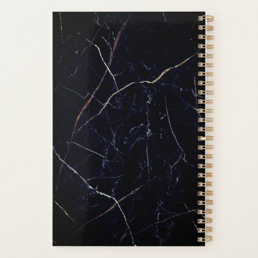 Custom Goud Zwart MARMER Kalender Dagelijks Maande Planner (Achterkant)