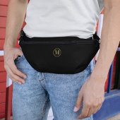 Custom Goud Zwart Monogram L Stijlvolle minimalist Heuptasje