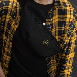 Custom Goud Zwart Monogram L Stijlvolle minimalist Heuptasje