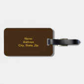 Custom Graceful Brown Floral Bagagelabel (Achterkant horizontaal)