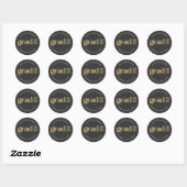 Custom Grad 2026 Charcoal Gold Graduation Seals Ronde Sticker (Vel)