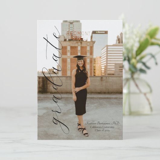 Custom Graduation Announcement & Party Invitation  Kaart (Staand voorkant)