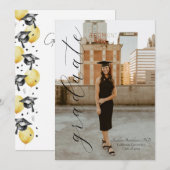 Custom Graduation Announcement & Party Invitation  Kaart (Voorkant / Achterkant)