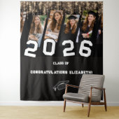 Custom Graduation Backdrop Photo Collage Wandkleed (In situ)