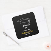 Custom Graduation Cap Afstuderen Dank u Vierkante Sticker (Envelop)