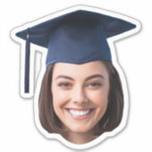 Custom Graduation Face Photo Sticker (Voorkant)