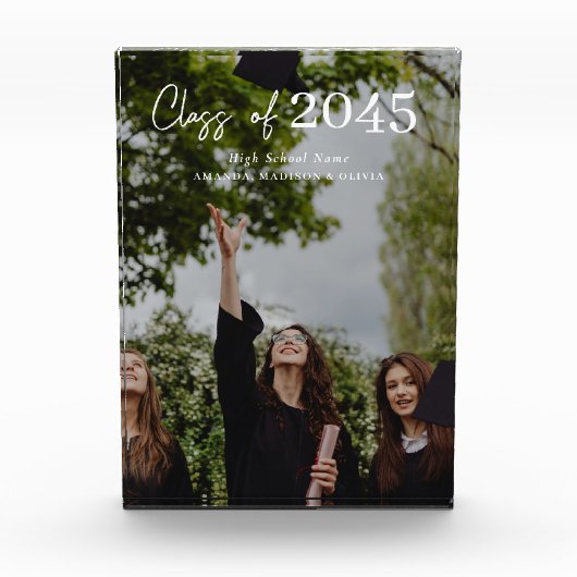 Custom Graduation Farewell Gift Photo Block Fotoblokken (Voorkant)