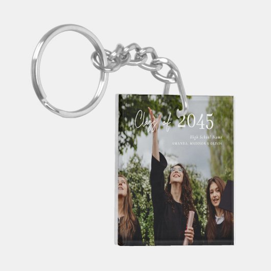 Custom Graduation Farewell Gift Photo Sleutelhanger (Voorkant Links)