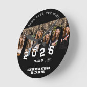 Custom Graduation Gift Photo Wall Clock Ronde Klok (Hoek)