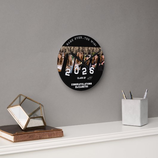 Custom Graduation Gift Photo Wall Clock Ronde Klok (Kantoor)