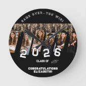 Custom Graduation Gift Photo Wall Clock Ronde Klok (Voorkant)