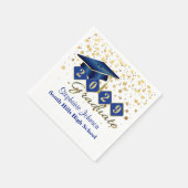 Custom Graduation Party Blauw Goud Servet (Hoek)