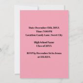 Custom Graduation Party Pop Art Kaart (Achterkant)