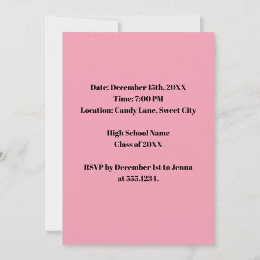 Custom Graduation Party Pop Art Kaart (Achterkant)