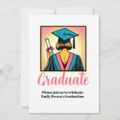 Custom Graduation Party Pop Art Kaart (Voorkant)