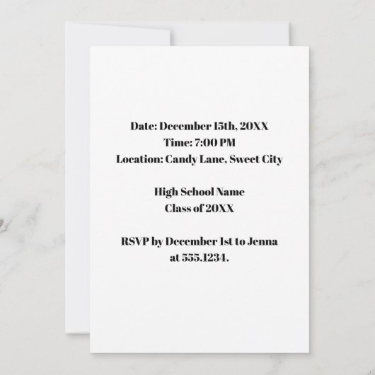 Custom Graduation Party Pop Art Kaart (Achterkant)