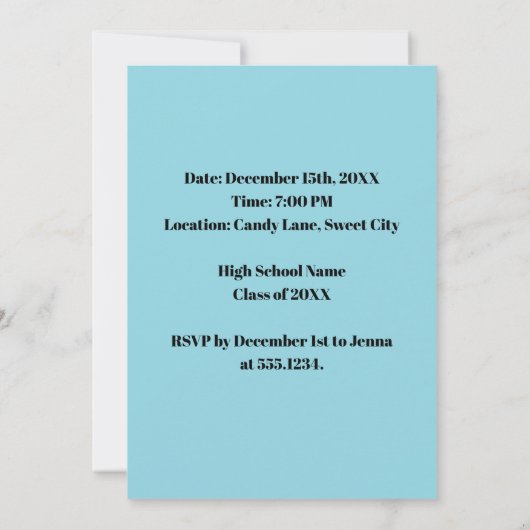 Custom Graduation Party Pop Art Kaart (Achterkant)