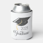 Custom Graduation Party Zwart Graduation Cap Blikjeskoeler (Blikje Voorkant)