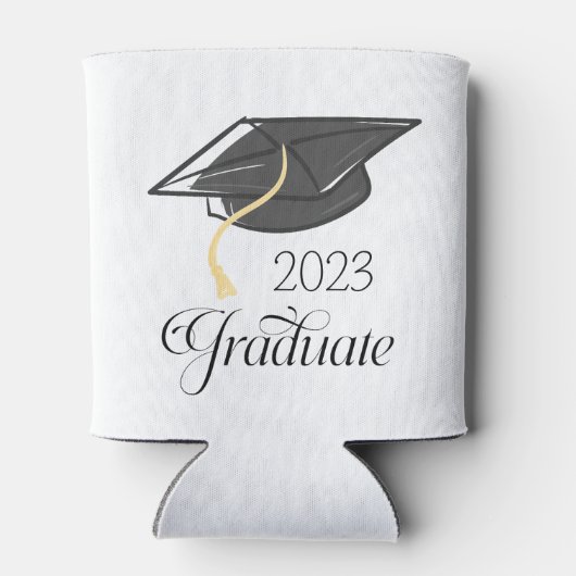 Custom Graduation Party Zwart Graduation Cap Blikjeskoeler (Achterkant)