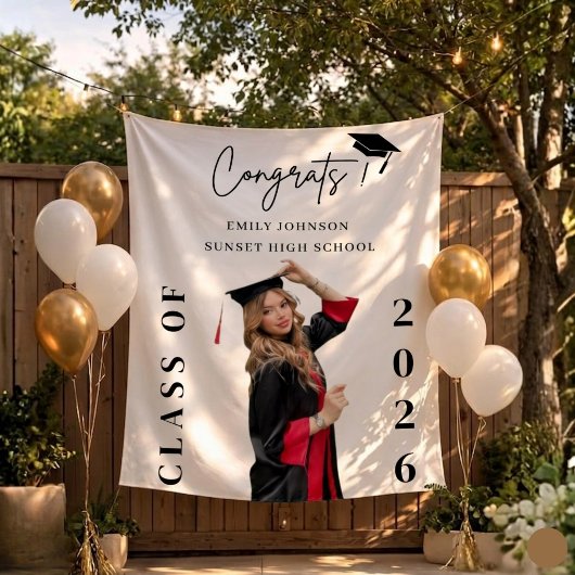 Custom Graduation Photo Backdrop Banner Class  Wandkleed