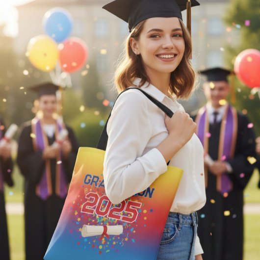 Custom Graduation Tote Bag - Canvas Tote with Date