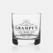 Custom Grampy's Bar Jaar Vastgesteld Glas (Voorkant)