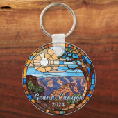 Custom Grand Canyon Faux Stained Glass  Sleutelhanger (Voorkant)