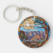 Custom Grand Canyon Faux Stained Glass  Sleutelhanger (Voorkant)