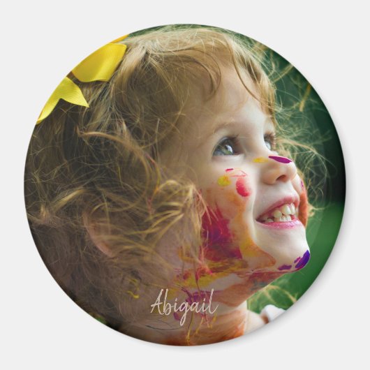 Custom Grandchild Photo Gift for Grandma Name Magneet (Voorkant)