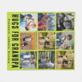 Custom Grandfather 9 Photo Collage Gift from Kids Fleece Deken (Voorkant (Horizontaal))