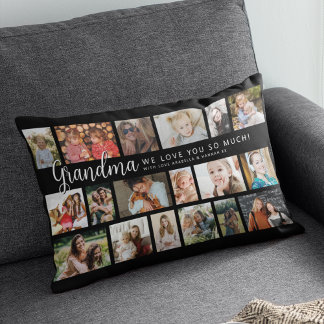 Custom Grandma 18 Photo Collage Kussen
