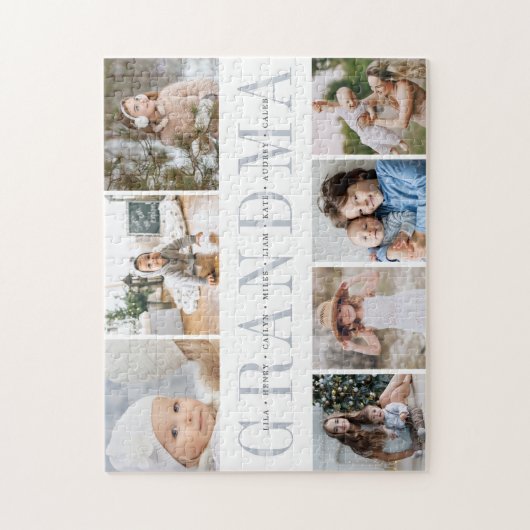 Custom Grandma 7 Photo Grandchildren Collage Legpuzzel (Verticaal)