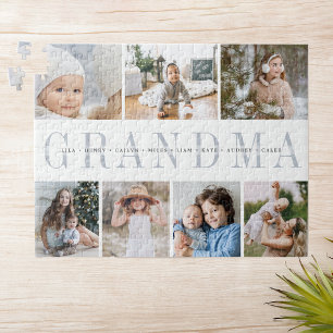 Custom Grandma 7 Photo Grandchildren Collage Legpuzzel
