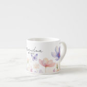 Custom Grandma Est. Year -  Flower and Butterfly  Espresso Kop (Voorkant rechts)