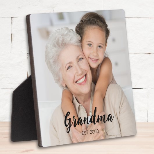 Custom Grandma Established Modern Script Photo Fotoplaat
