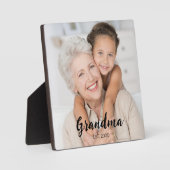 Custom Grandma Established Modern Script Photo Fotoplaat (Voorkant)