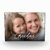 Custom Grandma Established Script Year Fotoblokken (Voorkant)