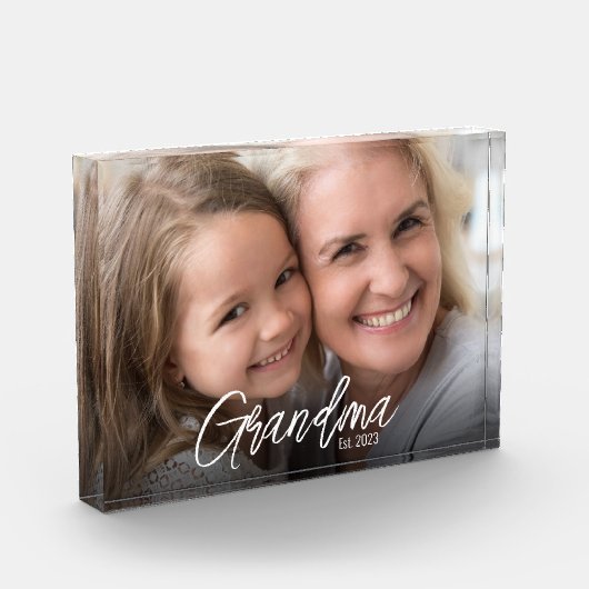 Custom Grandma Established Script Year Fotoblokken (Links)