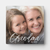 Custom Grandma Established Year Photo Fotoplaat (Voorkant)