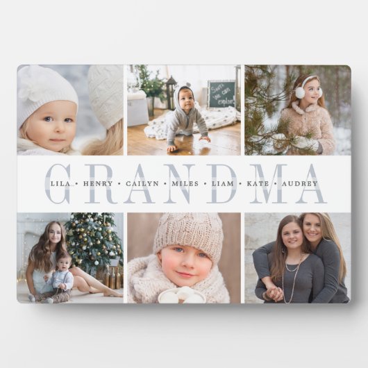 Custom Grandma Grandchildren Photo Collage Fotoplaat (voorkant)