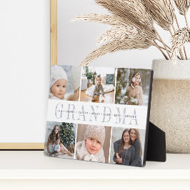 Custom Grandma Grandchildren Photo Collage Fotoplaat