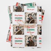 Custom Grandma Photo Funny Afbeelding Merry Kerstr Inpakpapier Vel (In situ)
