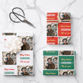 Custom Grandma Photo Funny Afbeelding Merry Kerstr Inpakpapier Vel