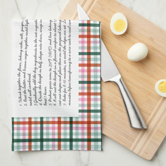 Custom Grandma Recipe Keepsake Christmas Theedoek (Quarter Fold)