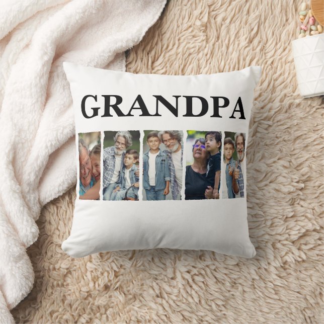 Custom Grandpa Photo Collage Personalized Gift Kussen (Deken)