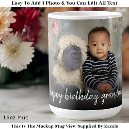Custom Grandpa Photo Mug Modern One Photo Easy Koffiemok