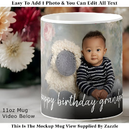 Custom Grandpa Photo Mug Modern One Photo Easy Koffiemok