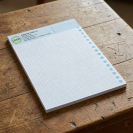 Custom Graph Paper Logo Pad (Grid Sheets, Squares) Notitieblok