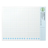 Custom Graph Paper Logo Pad (Grid Sheets, Squares) Notitieblok (Voorkant)